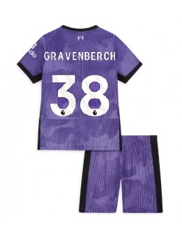 Liverpool Ryan Gravenberch #38 Ausweichtrikot für Kinder 2023-24 Kurzarm (+ Kurze Hosen)